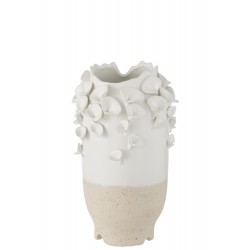 Vaza keramikinė su lapeliais